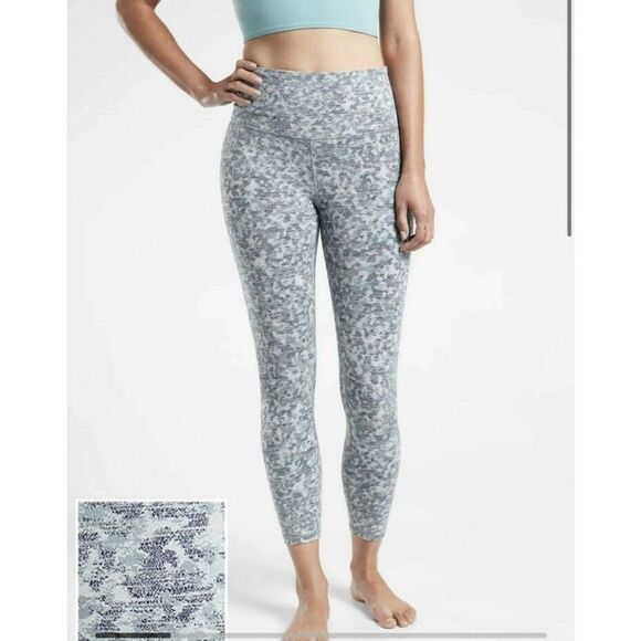Athleta Elation Textured 7/8 Tight Size Small Meadow Snowfall Blue - Picture 1 of 10